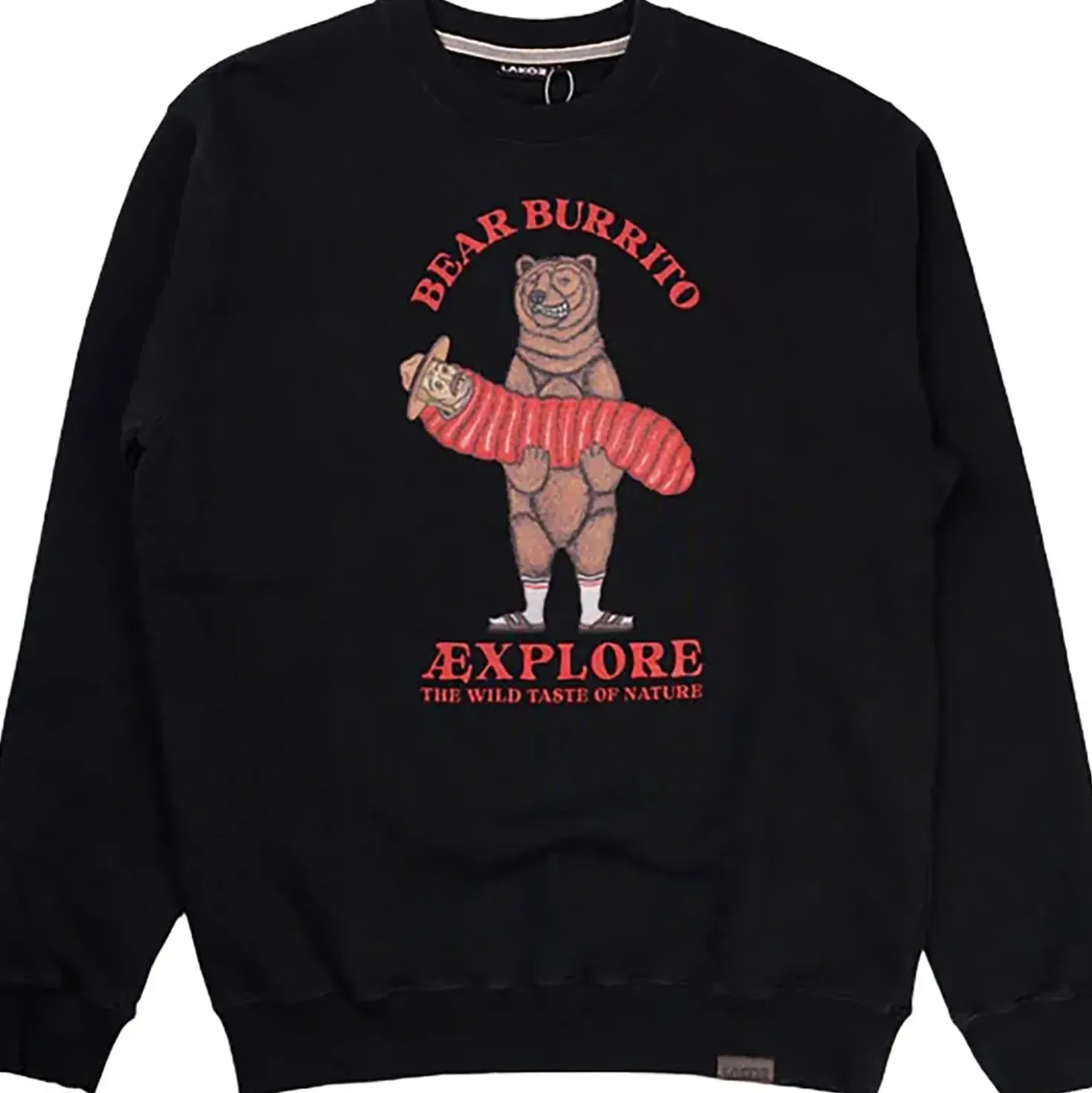 Lakor Mens Bear Burrito Crewneck