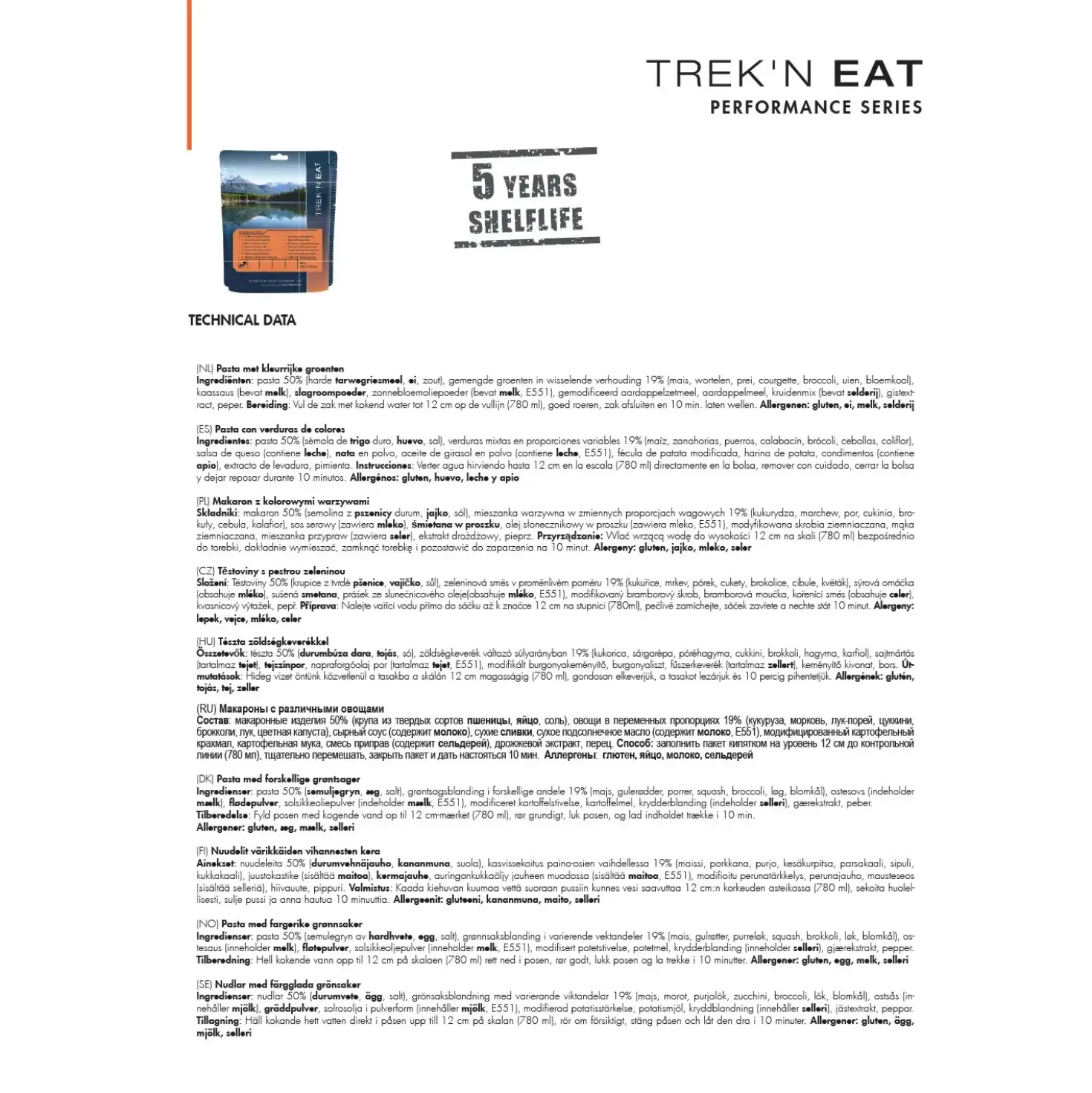 Trek N Eat Pasta With Vegetables Ps1000+